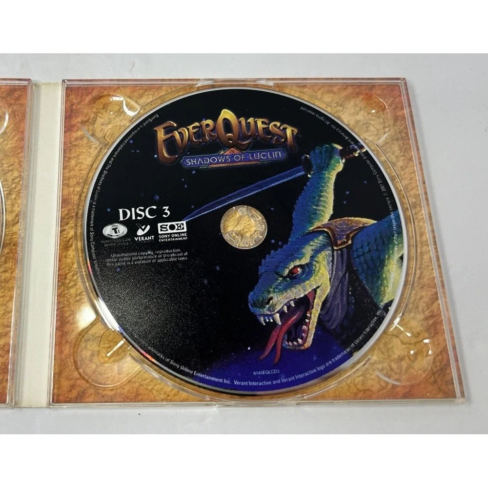 Everquest: Shadows Of Luclin Gates Of Discord PC Video Game 3 Disc‎ Set Bundle